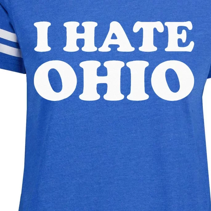 Funny US State Souvenir I Hate Ohio Enza Ladies Jersey Football T-Shirt