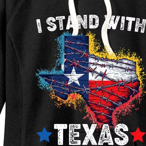 Flag Usa State Of Texas I Stand With Texas Women's Fleece Hoodie