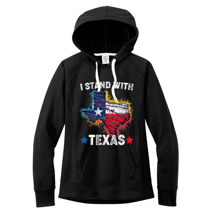 Flag Usa State Of Texas I Stand With Texas Women's Fleece Hoodie