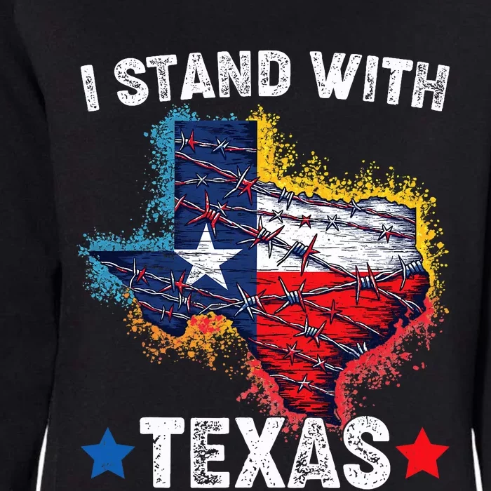 Flag Usa State Of Texas I Stand With Texas Womens California Wash Sweatshirt