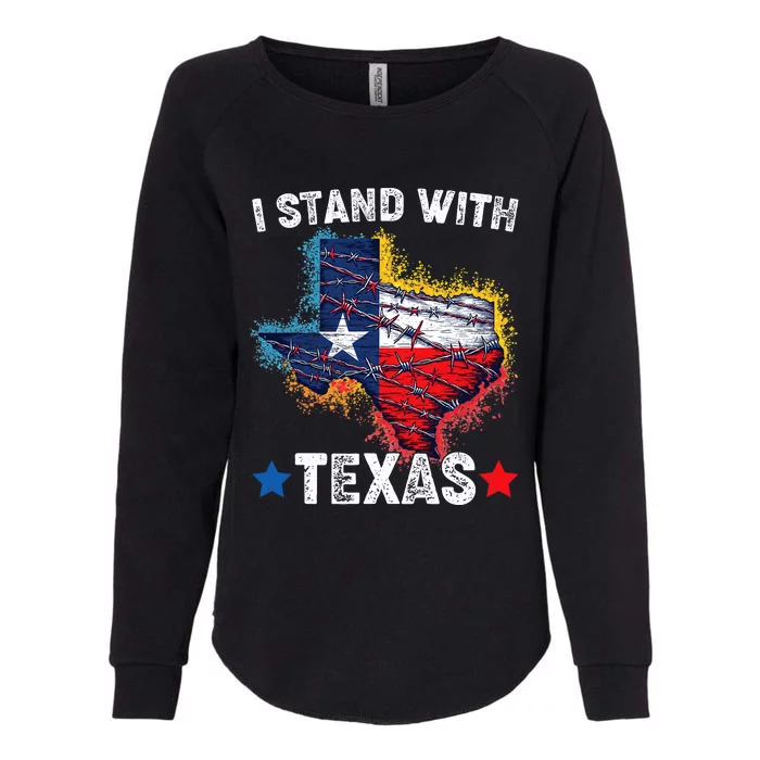 Flag Usa State Of Texas I Stand With Texas Womens California Wash Sweatshirt