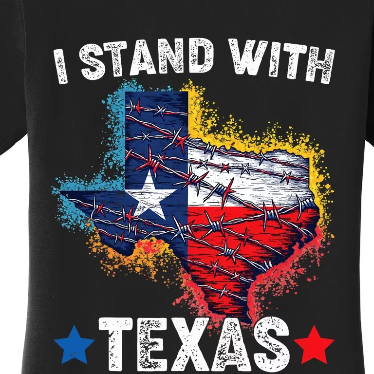 Flag Usa State Of Texas I Stand With Texas Women's T-Shirt