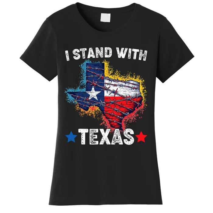 Flag Usa State Of Texas I Stand With Texas Women's T-Shirt