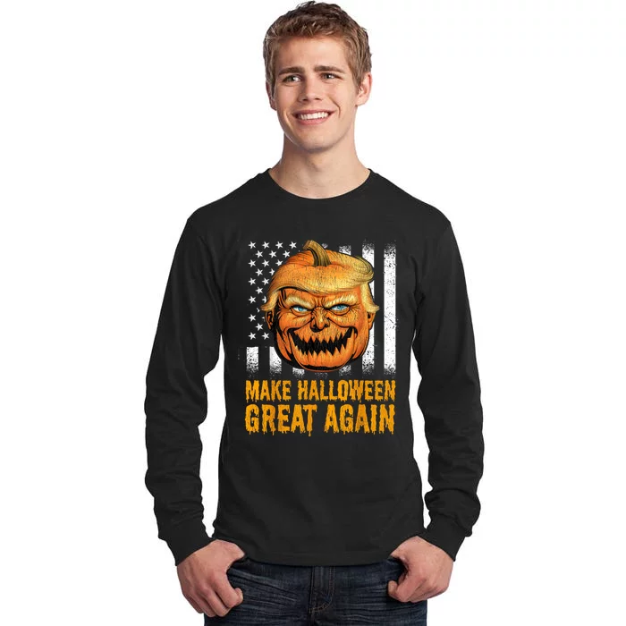 Funny Usa Trumpkin Make Halloween Great Again Tall Long Sleeve T-Shirt