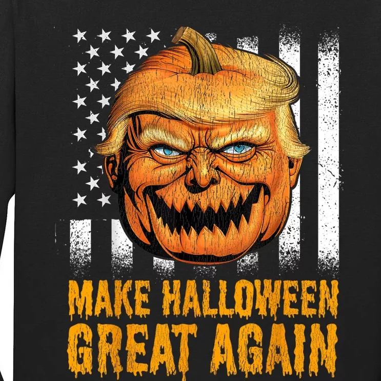 Funny Usa Trumpkin Make Halloween Great Again Tall Long Sleeve T-Shirt