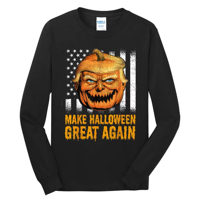 Funny Usa Trumpkin Make Halloween Great Again Tall Long Sleeve T-Shirt