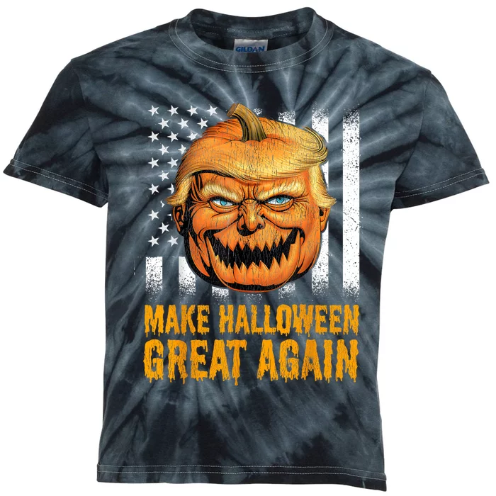 Funny Usa Trumpkin Make Halloween Great Again Kids Tie-Dye T-Shirt