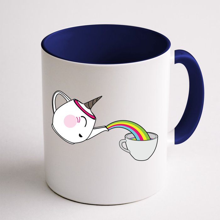 Funny Unicorn Teapot Cute Rainbow Animal Mom Tea Gift Front & Back Coffee Mug