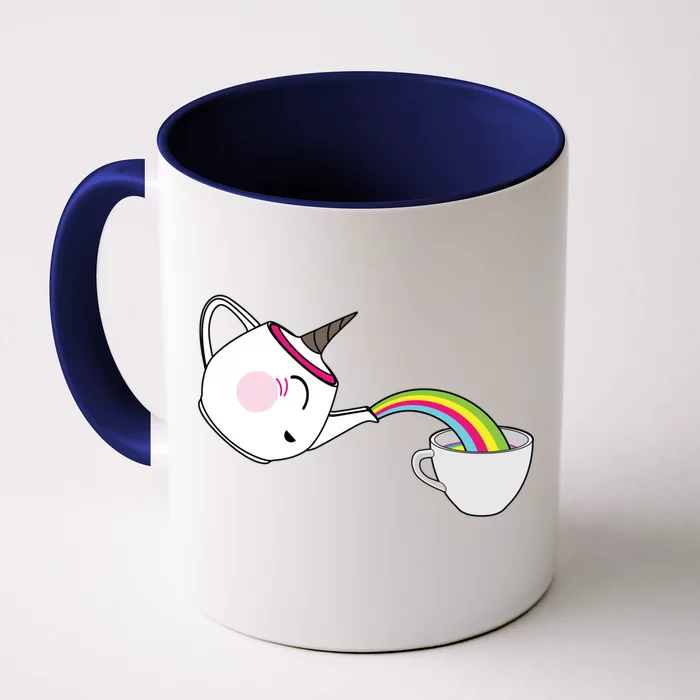 Funny Unicorn Teapot Cute Rainbow Animal Mom Tea Gift Front & Back Coffee Mug