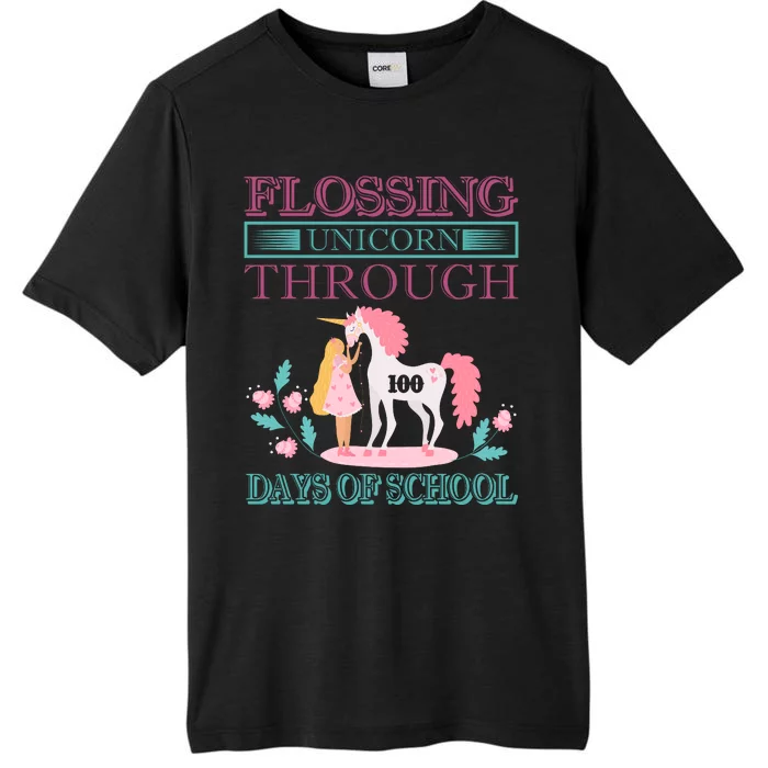 Flossing Unicorn Through 100 Days Of School ChromaSoft Performance T-Shirt