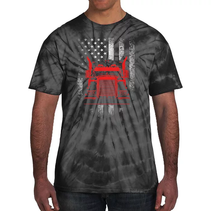 Funny Us trucking - US flag with truck Tie-Dye T-Shirt