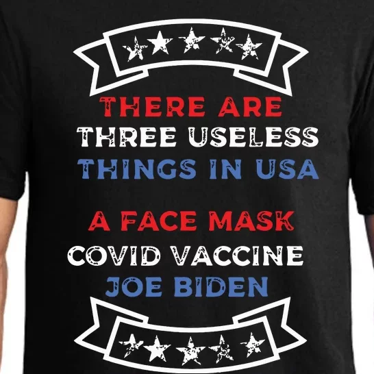 Funny Useless Things Vaccine Biden Stars Grunge Distressed Pajama Set