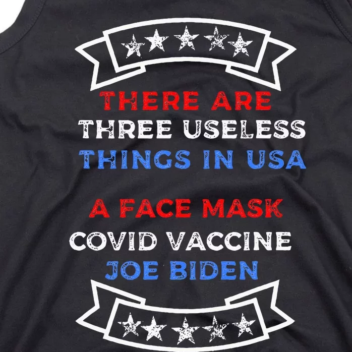 Funny Useless Things Vaccine Biden Stars Grunge Tank Top