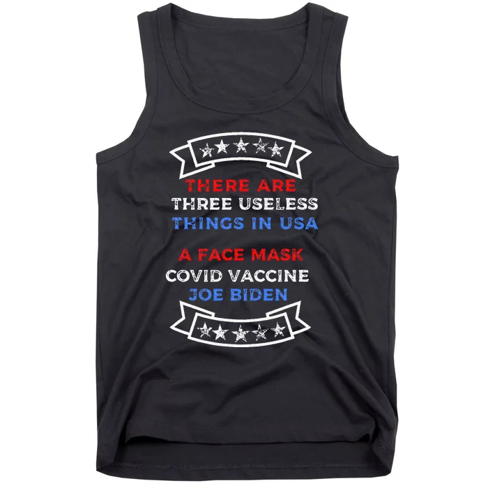 Funny Useless Things Vaccine Biden Stars Grunge Tank Top