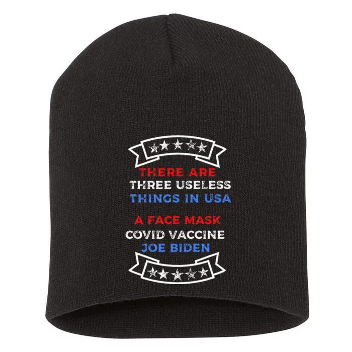 Funny Useless Things Vaccine Biden Stars Grunge Short Acrylic Beanie