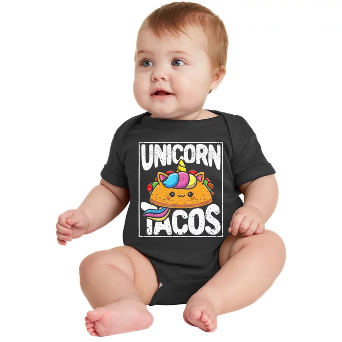 Funny Unicorn Tacos Cinco de Mayo Taco Fiesta Mexican Horse Baby Bodysuit