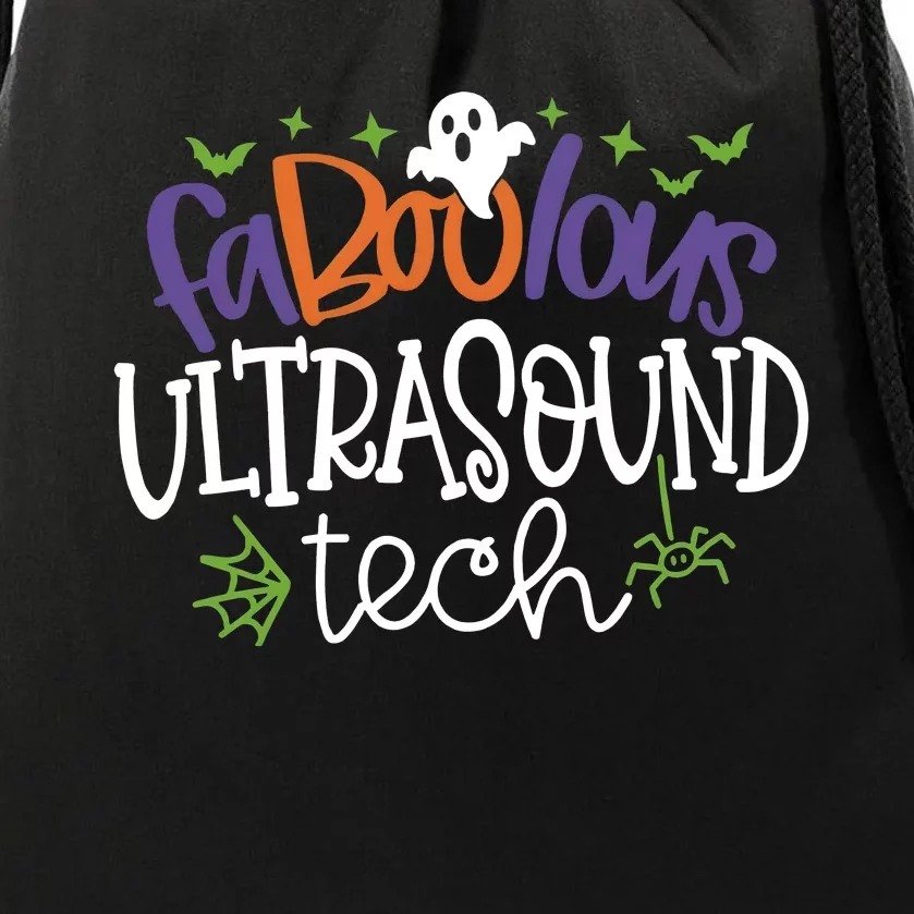 Faboolous Ultrasound Tech Spooky Ghost Halloween Drawstring Bag