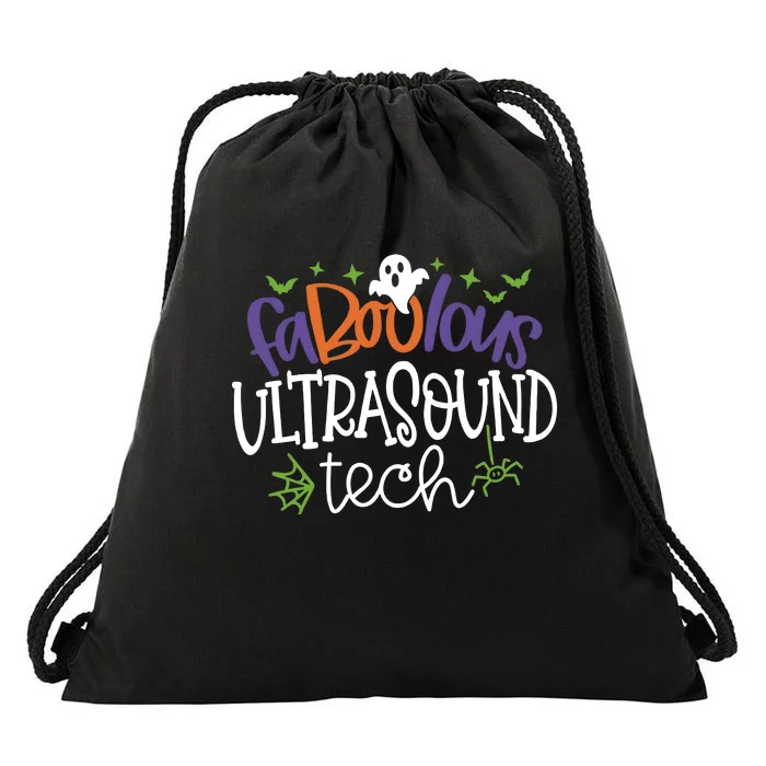 Faboolous Ultrasound Tech Spooky Ghost Halloween Drawstring Bag