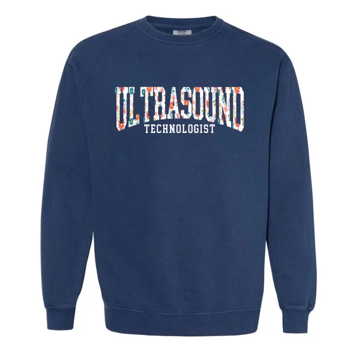 Floral Ultrasound Technologist Sonographer Garment-Dyed Sweatshirt