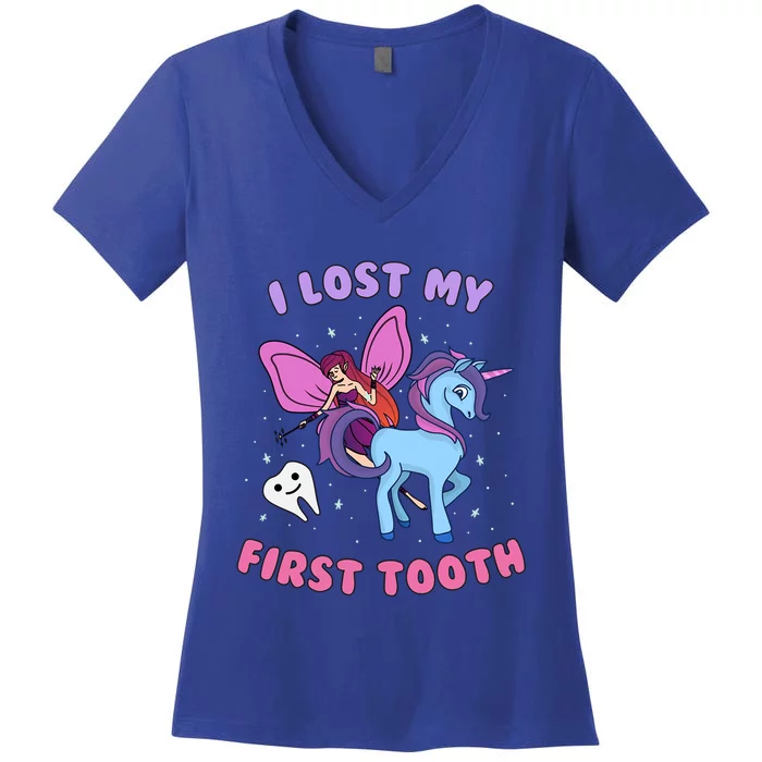 Fairy Unicorn Tooth Fairy Wiggly Teeth Meaningful Gift Women's V-Neck T-Shirt