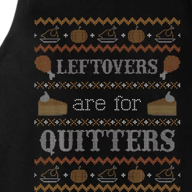 Funny Ugly Thanksgiving Funny Leftovers For Quitters Ladies Tri-Blend Wicking Tank