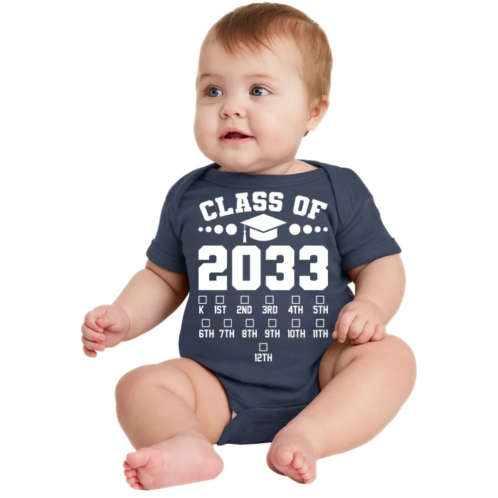 Future Class Of 2033 Check Mark Chart Baby Bodysuit