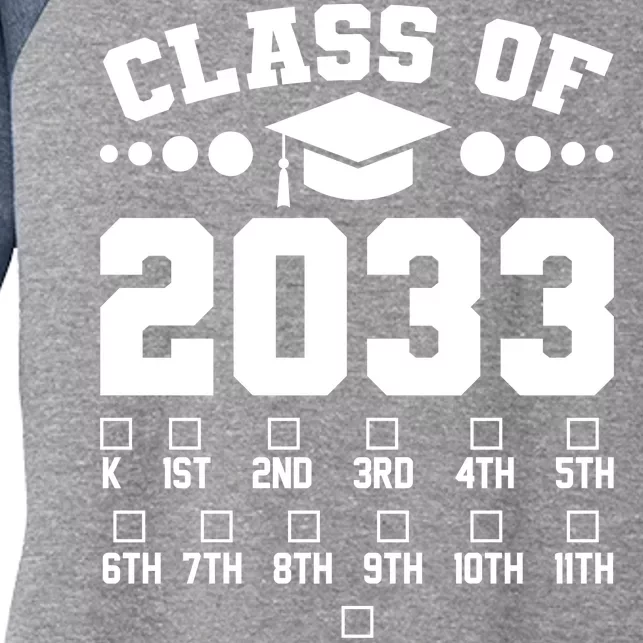 Future Class Of 2033 Check Mark Chart Women's Tri-Blend 3/4-Sleeve Raglan Shirt