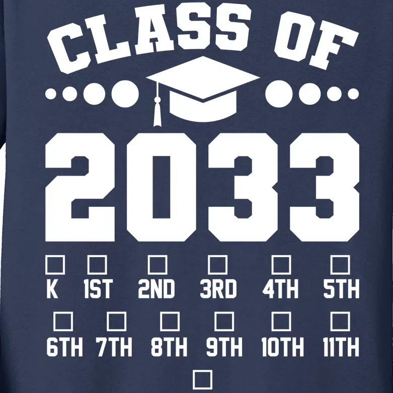 Future Class Of 2033 Check Mark Chart Kids Long Sleeve Shirt