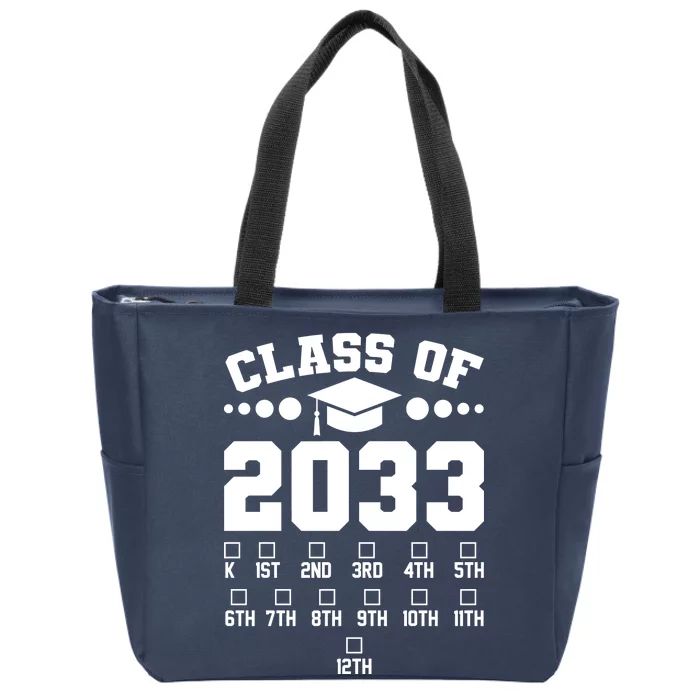 Future Class Of 2033 Check Mark Chart Zip Tote Bag