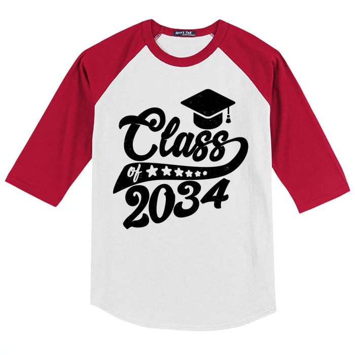 Future Class of 2034 Kindergarten Class Kids Colorblock Raglan Jersey