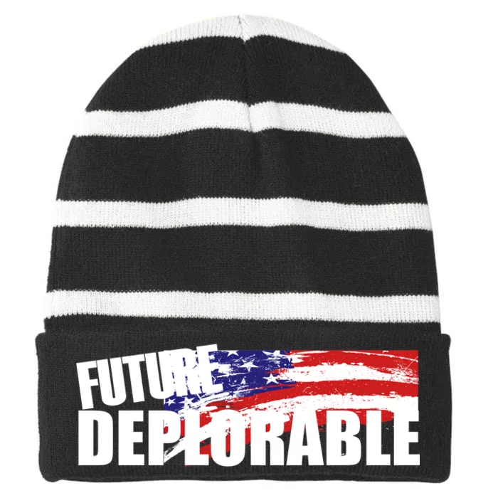 Future Deplorable Striped Beanie with Solid Band