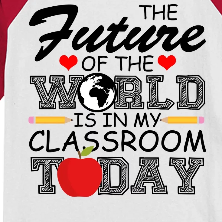 Future Of The World Is In My Classroom Kids Colorblock Raglan Jersey