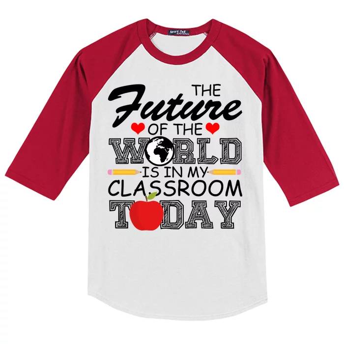 Future Of The World Is In My Classroom Kids Colorblock Raglan Jersey