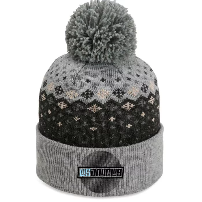 Futuristic Los Angeles Logo The Baniff Cuffed Pom Beanie