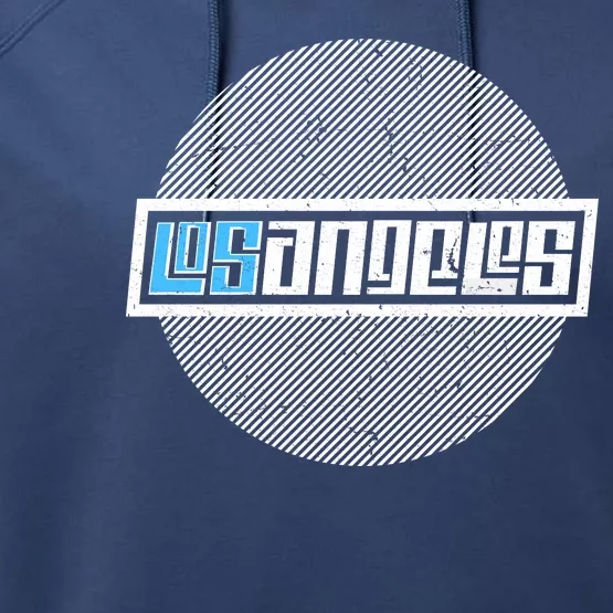 Futuristic Los Angeles Logo Performance Fleece Hoodie