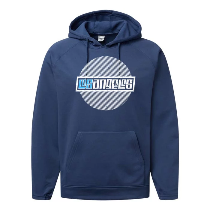 Futuristic Los Angeles Logo Performance Fleece Hoodie