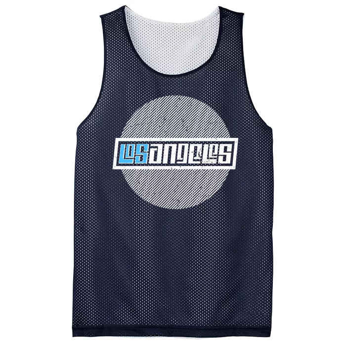 Futuristic Los Angeles Logo Mesh Reversible Basketball Jersey Tank