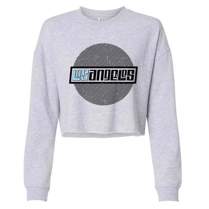 Futuristic Los Angeles Logo Cropped Pullover Crew