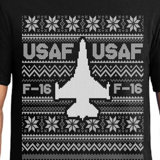 F16 Usaf Ugly Christmas Sweater Gift Fighter Pilot Pajama Set