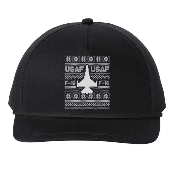 F16 Usaf Ugly Christmas Sweater Gift Fighter Pilot Snapback Five-Panel Rope Hat