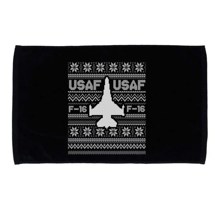 F16 Usaf Ugly Christmas Sweater Gift Fighter Pilot Microfiber Hand Towel