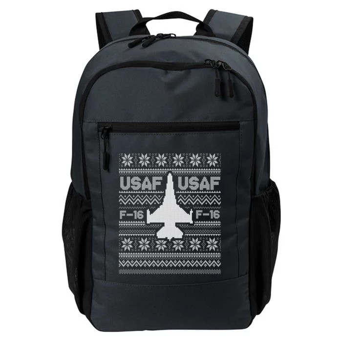 F16 Usaf Ugly Christmas Sweater Gift Fighter Pilot Daily Commute Backpack