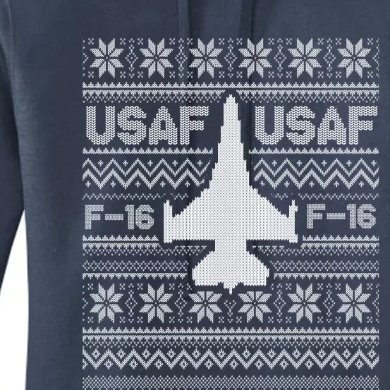 F16 Usaf Ugly Christmas Sweater Gift Fighter Pilot Women's Pullover Hoodie