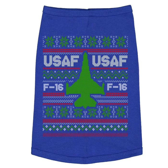 F16 Usaf Ugly Christmas Sweater Funny Gift Fighter Pilot Doggie Tank