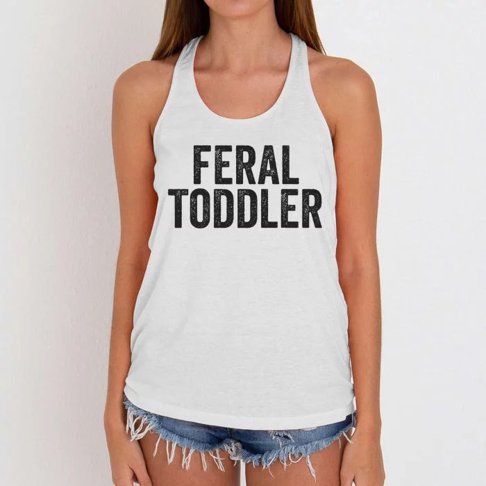 Feral Untamed Wild Funny Matching Family Women's Knotted Racerback Tank