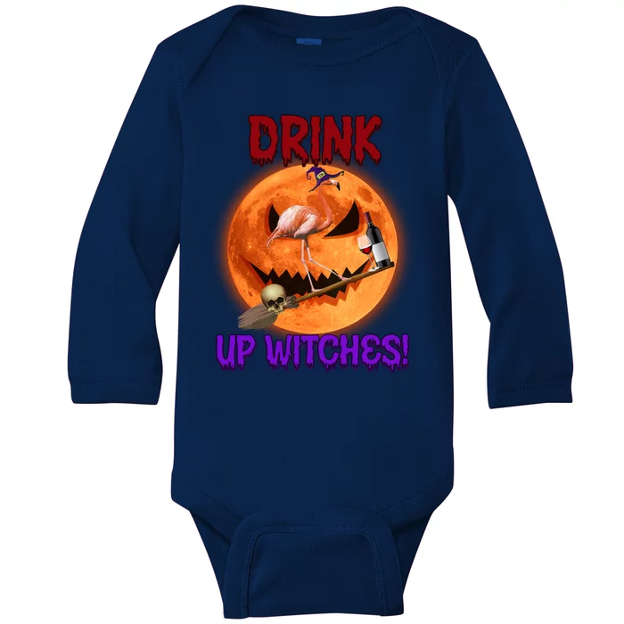 Flamingo Up Witches For Flamingo Lovers Moon Meaningful Gift Baby Long Sleeve Bodysuit