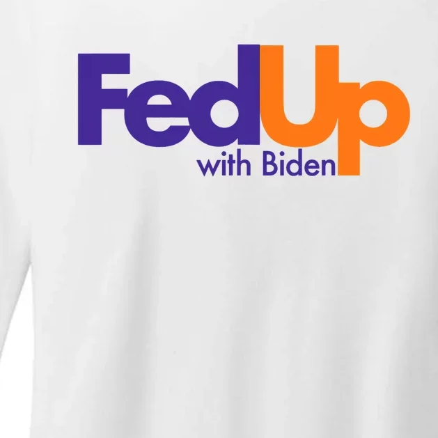 Fed Up With Biden Funny Womens CVC Long Sleeve Shirt