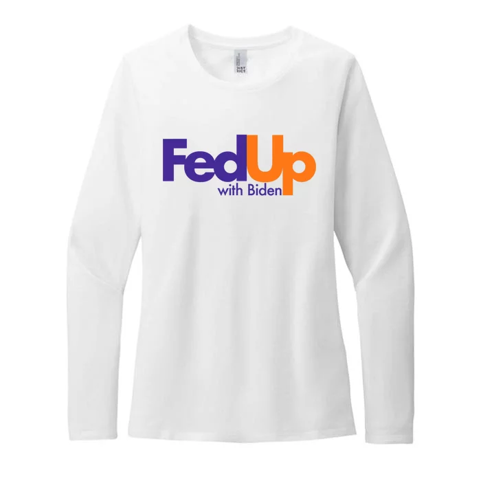 Fed Up With Biden Funny Womens CVC Long Sleeve Shirt