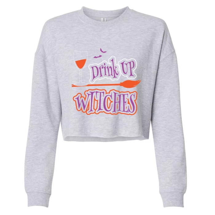 Funny Up Witches Halloween Themed Gift Cropped Pullover Crew