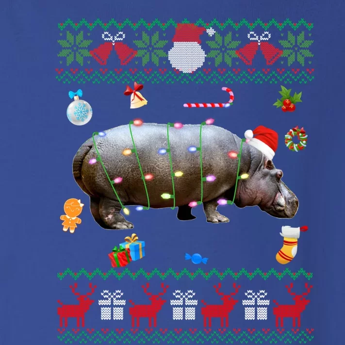 Funny Ugly Xmas Sweater Animals Lights Christmas Hippo Meaningful Gift Toddler Long Sleeve Shirt